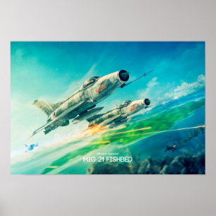 ポスターMikoyan-Gurevich MiG-21フィッシュベッド ポスター