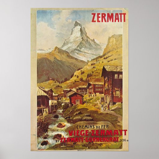 ポスターZermatt Schweiz Switzergornergratbahn ポスター (正面)