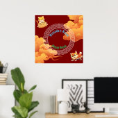 ポスタ中国のー/ドアのサイン。編集可能 ポスター (ホームオフィス)