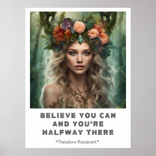 ポスタ信じーがやる気を起こさせる引用文 ポスター (正面)