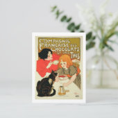 ポスタ広告ーのチョコフランスのレート会社 ポストカード (スタンド正面)