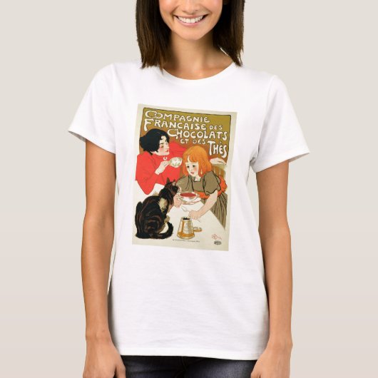 ポスタ広告ーのチョコフランスのレート会社 Tシャツ (正面)