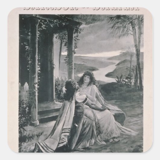 ポスタ広告ーの「サムソンとダリア」 スクエアシール (正面)