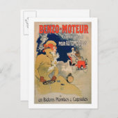 ポスタ広告ーの「ベンゾ・モータ」モータ油特に ポストカード (正面/裏面)