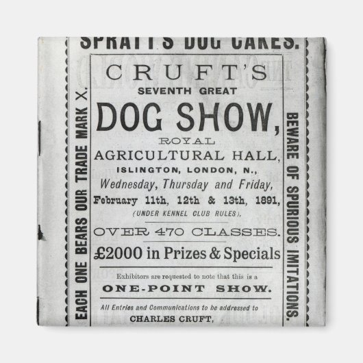 ポスタ広告ー・クルーフトの犬ショー マグネット (正面)