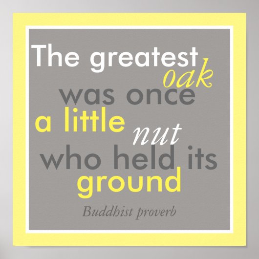 ポスタ感動的ー引用文仏教の諺 ポスター (正面)