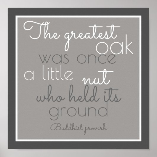 ポスタ感動的ー引用文仏教の諺 ポスター (正面)