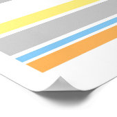 ポスタ文字デザインーシンプルなパステルストライプ ポスター (角)