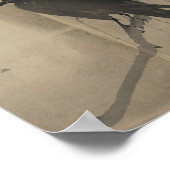 ポスタ日本のーヴィンテージアート柳にカラス ポスター (角)