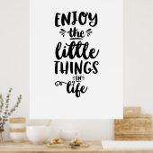 ポスタ楽しむー引用文の人生の小さなもの ポスター (キッチン)