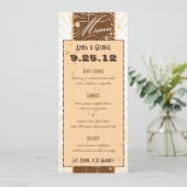 ポスタ素朴ー:クリーム&ブラウンカスタムウェディングメニュー メニュー (スタンド正面)