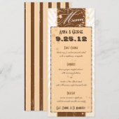 ポスタ素朴ー:クリーム&ブラウンカスタムウェディングメニュー メニュー (正面/裏面)