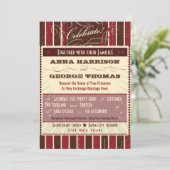 ポスタ素朴ー：チョコレート・ブルゴーニュのカスタムウェディング 招待状 (スタンド正面)