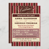 ポスタ素朴ー：チョコレート・ブルゴーニュのカスタムウェディング 招待状 (正面/裏面)