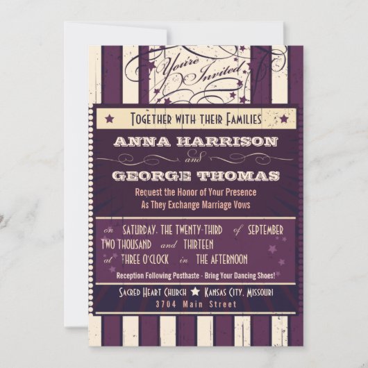 ポスタ素朴ー:ナス夢カスタムウェディング 招待状 (正面)