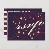 ポスタ素朴ー:ナス紫の結婚式RSVP インビテーションポストカード (正面/裏面)