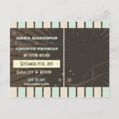 ポスタ素朴ー：ブルー&ココア日付を保存 案内ポストカード (裏面)