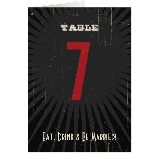 ポスタ素朴ー：赤と黒のテーブル番号 (正面)