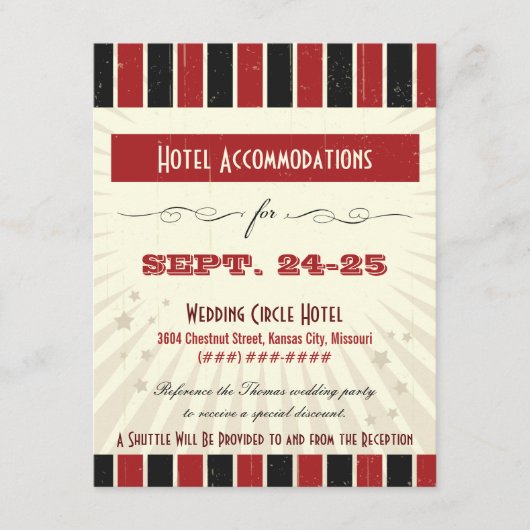 ポスタ素朴ー:赤と黒の宿泊 エンクロージャーカード (正面)