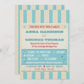 ポスタ素朴ー：赤、白、青のカスタムウェディング 招待状 (正面/裏面)