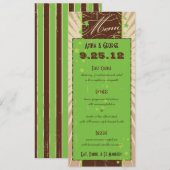 ポスタ素朴ー： Apple Green Custom Wedding Menu メニュー (正面/裏面)