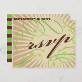 ポスタ素朴ー： Apple Green Wedding RSVP インビテーションポストカード (正面/裏面)