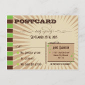 ポスタ素朴ー： Apple Green Wedding RSVP インビテーションポストカード (裏面)