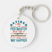 ポスタ退職したー退職後のおもしろい幸福 キーホルダー (裏面)