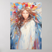 ポスタ鮮やかー抽象芸術エンジェル平和とパインターリー ポスター (正面)