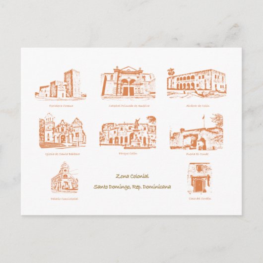 ポスティシャルゾナコロニアル、サント・ドミンゴ、ドム代表。 ポストカード (正面)