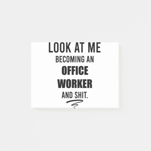 ポストおもしろい会社員Tシャツオフィスパーティー ポストイット (正面)