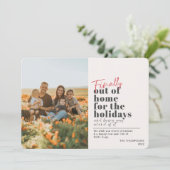 ポストおもしろいCOVID最終的に家を出る赤い写真 シーズンカード (スタンド正面)