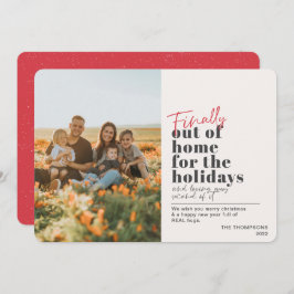 ポストおもしろいCOVID最終的に家を出る赤い写真 シーズンカード