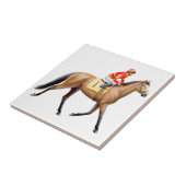 ポストのタイルに小走りに走っているサラブレッド タイル (側面)