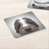 ポストのタカ スクエアペーパーコースター (アングル)