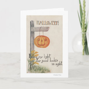 ポストのハロウィンのGreetingJack Oランタン カード