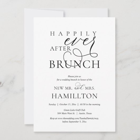 ポストのブランチ結婚お祝い後の幸せ 招待状 (正面)