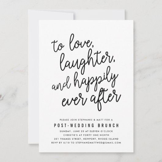 ポストのブランチ結婚招待状後の幸せ 招待状 (正面)