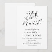 ポストのブランチ結婚、ネイビーブルーの後に幸せに 招待状 (正面/裏面)