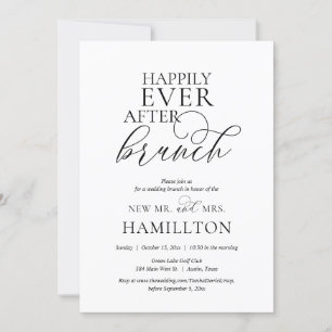 ポストのブランチ結婚、ネイビーブルーの後に幸せに 招待状