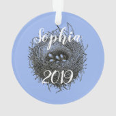 ポストの写真w/Quoteの鳥のアオカケスはw/Eggsに入り込みます オーナメント (裏面)