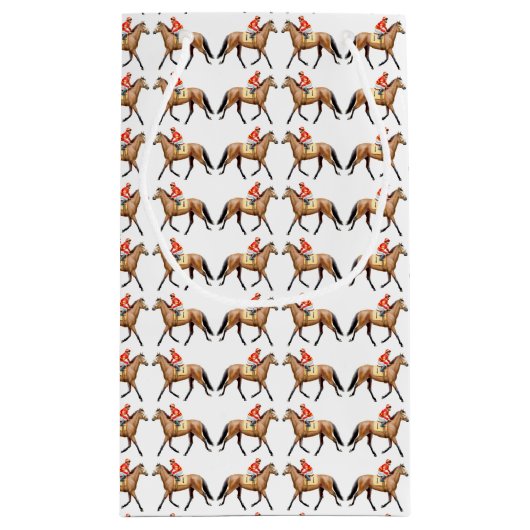 ポストの純血種の競馬馬のギフトバッグに スモールペーパーバッグ (裏面)