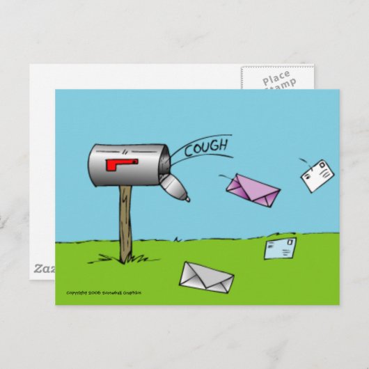 ポストの郵便はがきを咳をすること ポストカード (正面/裏面)