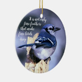 ポストの野性生物の写真の自然のアオカケス セラミックオーナメント (右)