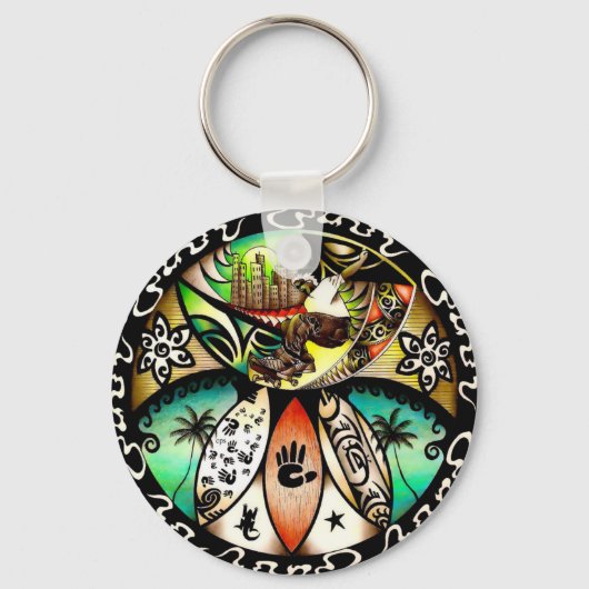 ポストアポカリプティックスケートボード キーホルダー (正面)