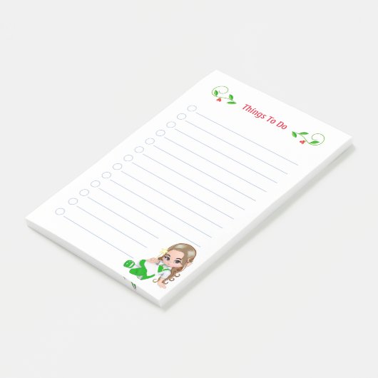 ポストイットのノートをする可愛いクリスマスの妖精 ポストイット (アングル)