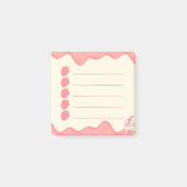 ポストイットのノートをリストする可愛いピンクのイチゴ ポストイット (正面)