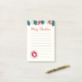 ポストイットノートとクリスマスプラントと郵便料金 ポストイット (デスク上)