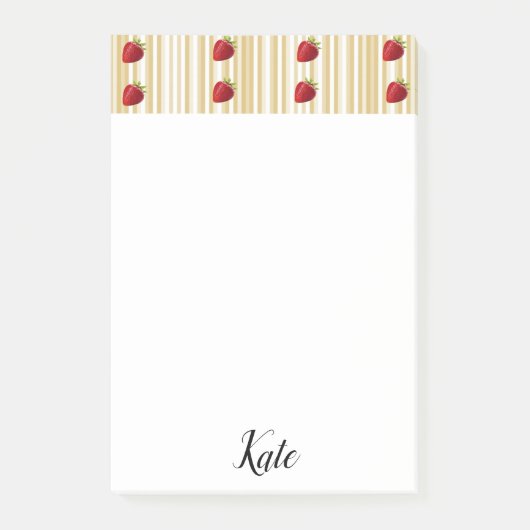 ポストイットノートストロベリーストライプ ポストイット (正面)