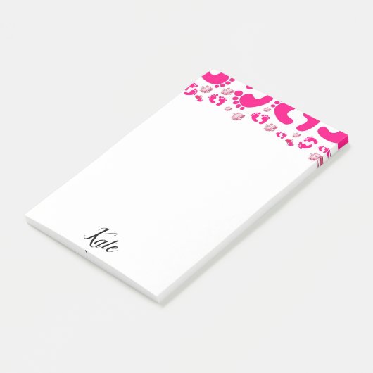 ポストイットノートピンクベビー足ガールエレファント ポストイット (アングル)